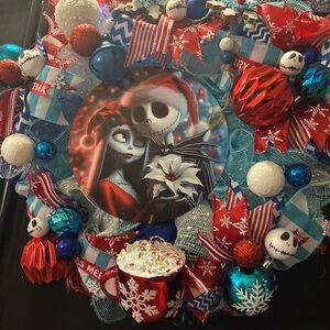 Festive Nightmare Before Christmas Holiday Wreath